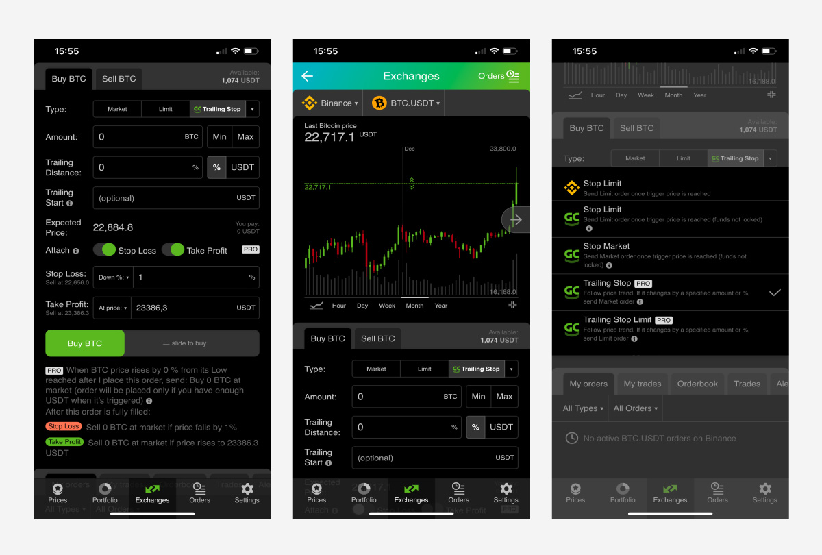 Good Crypto Trading Functionality on iOS